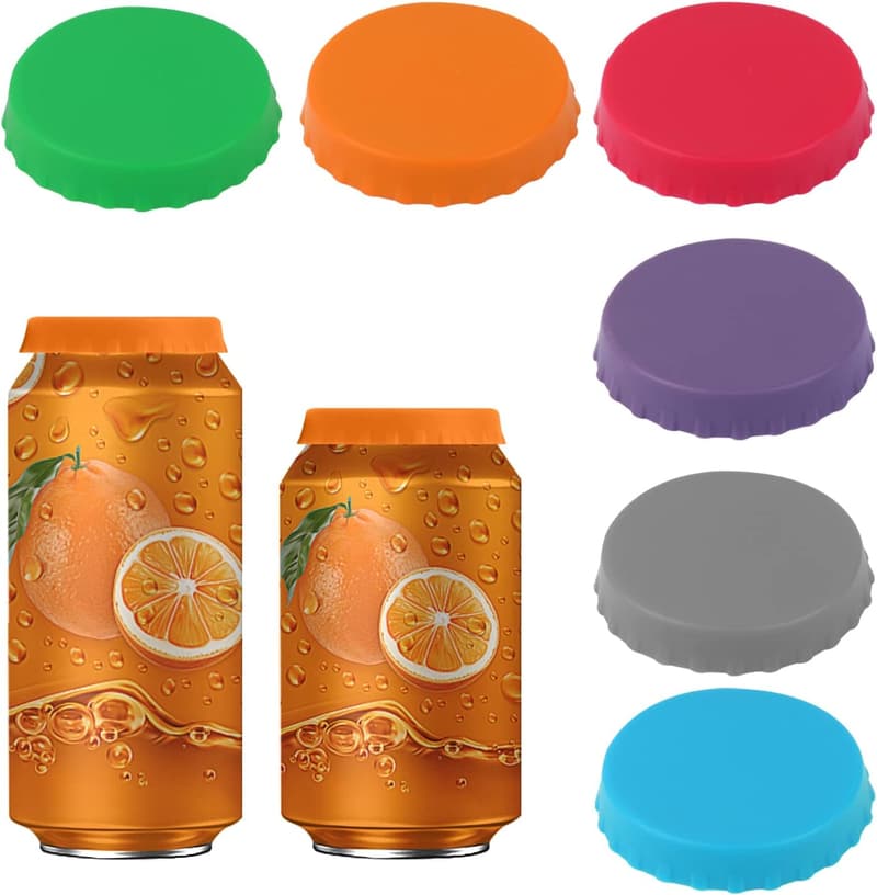 Silicone Beverage Can Covers - 6 Pack, Fits Standard Cans