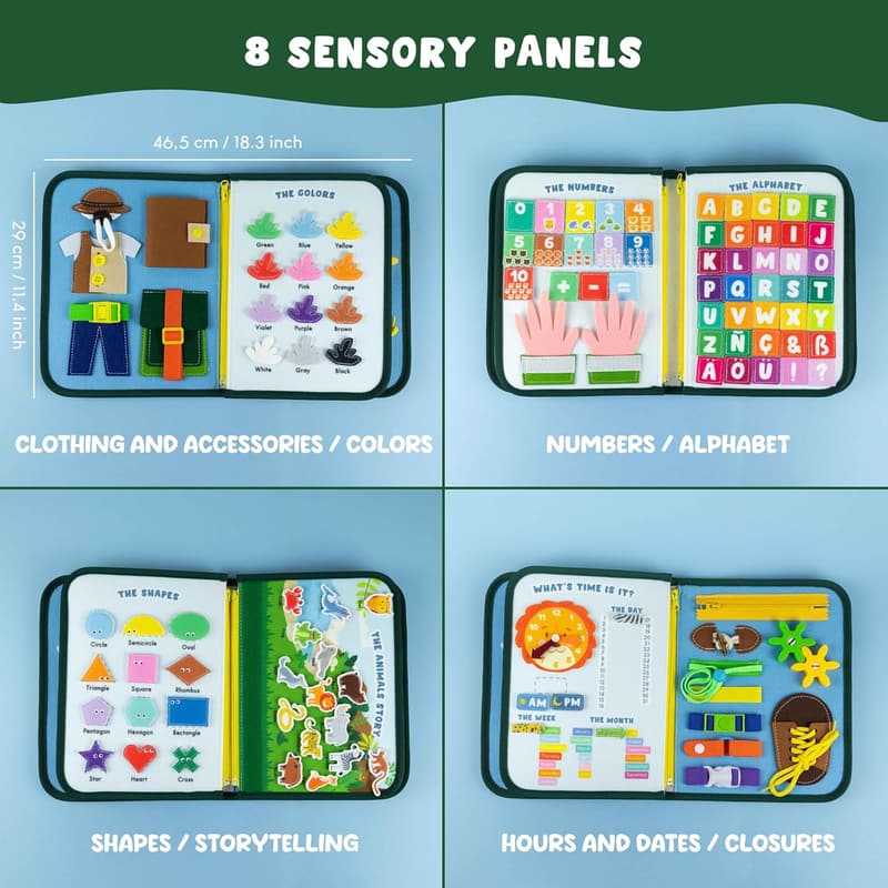 Montessori Busy Board for Toddlers 1-3 | Animal Learning Toy