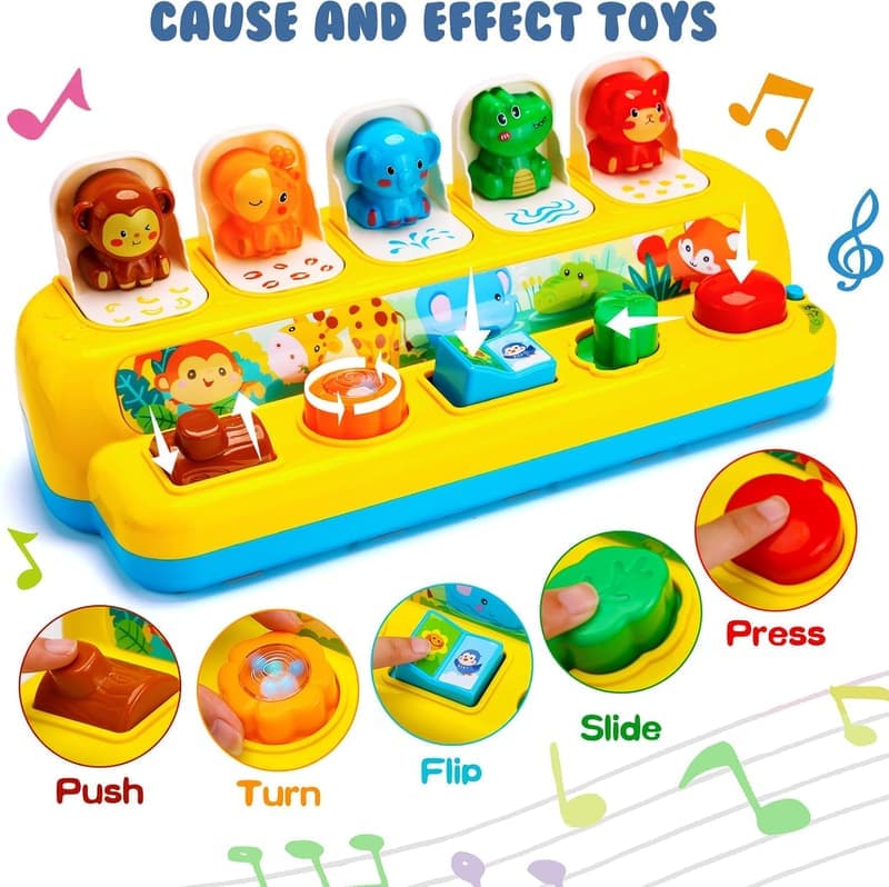 Musical Interactive Animal Toys for 1-2 Year Olds
