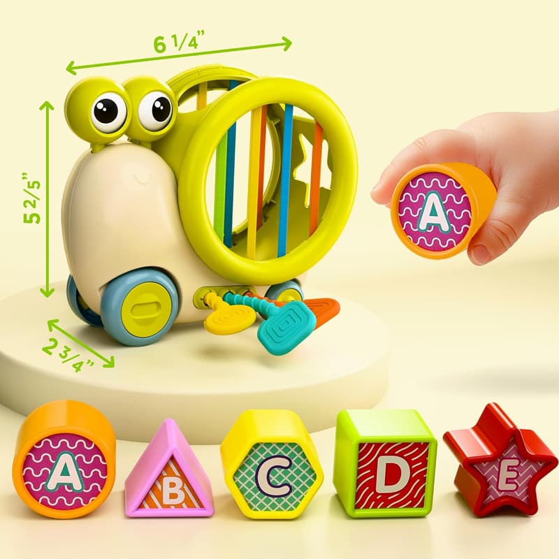 Montessori Baby Snail Activity Cube - Sensory Toy for Toddlers