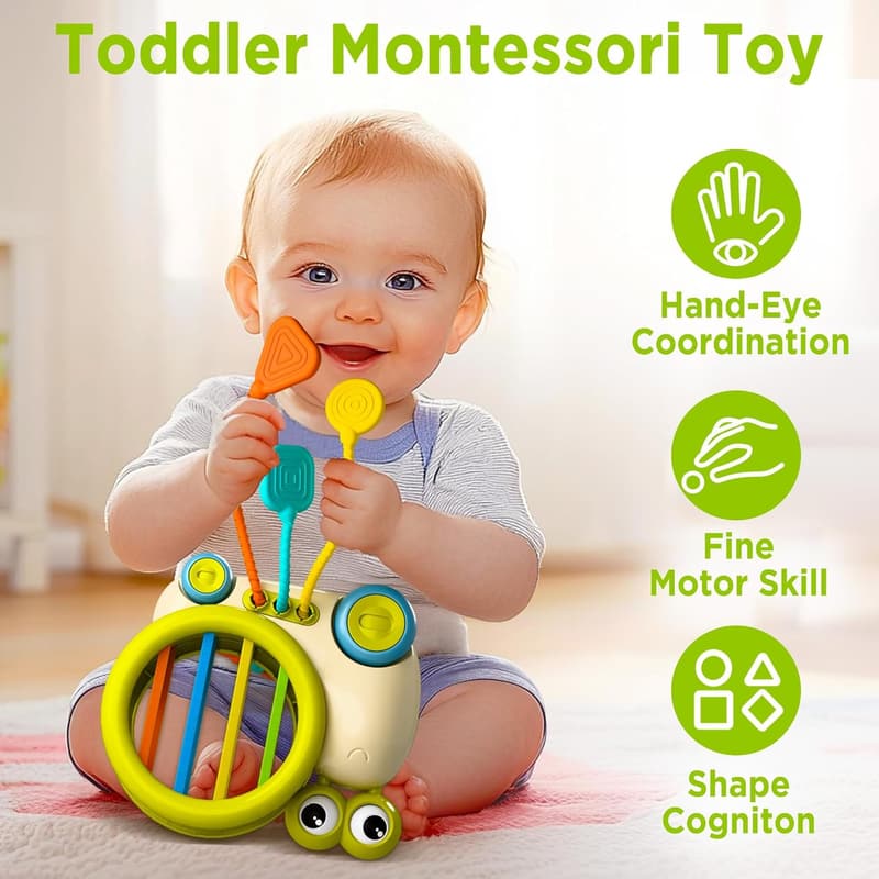 Montessori Baby Snail Activity Cube - Sensory Toy for Toddlers