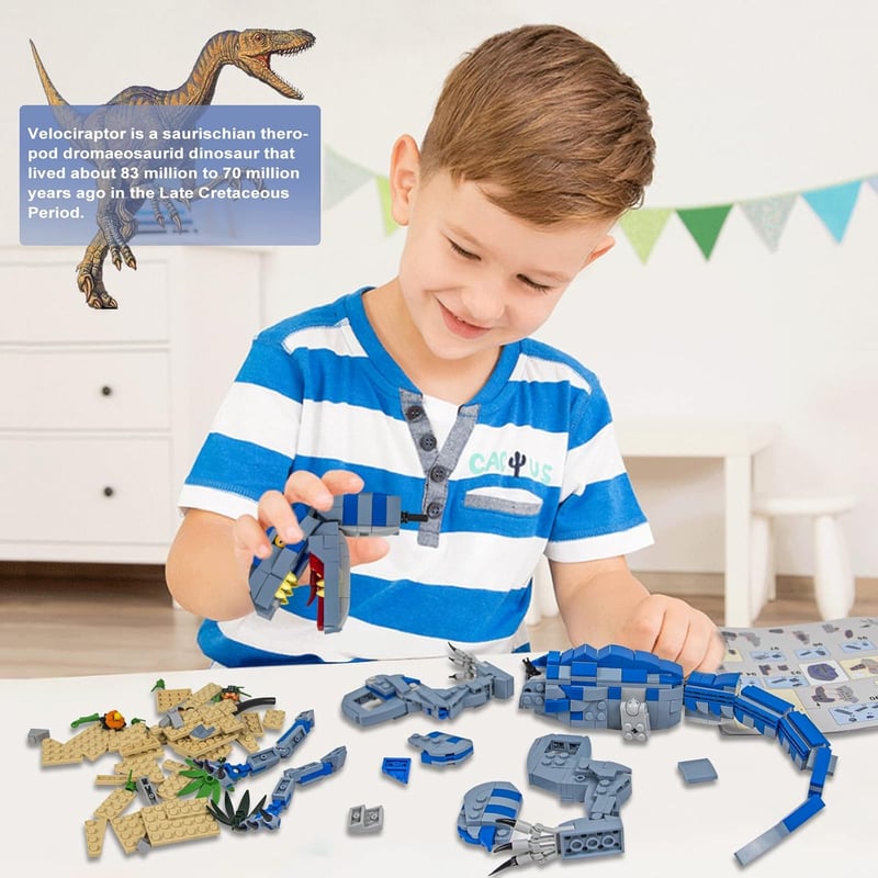 Velociraptor Building Kit - 649PCS Dinosaur Toy for Boys 7-10