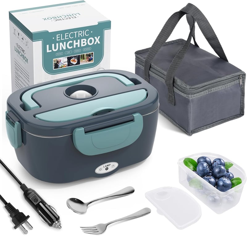 Portable Electric Lunch Box Heater with Insulated Carry Bag