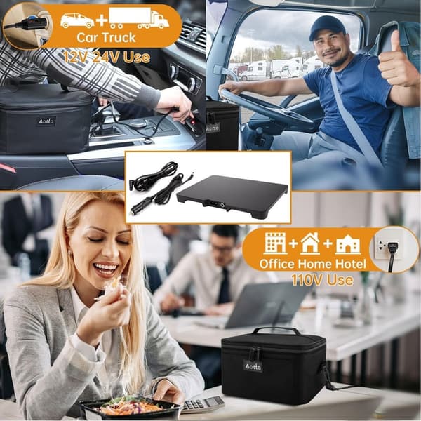 Portable Electric Lunch Box Heater – 3-in-1 Food Warmer for Car & Office