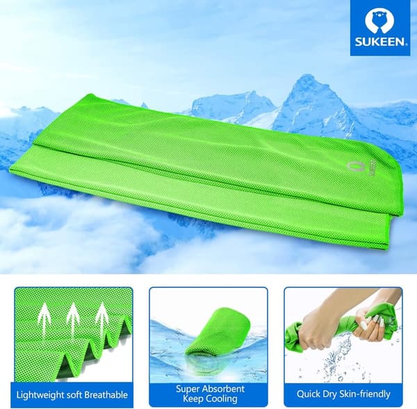 4-Pack Cooling Towels – Soft Microfiber for Sports and Fitness