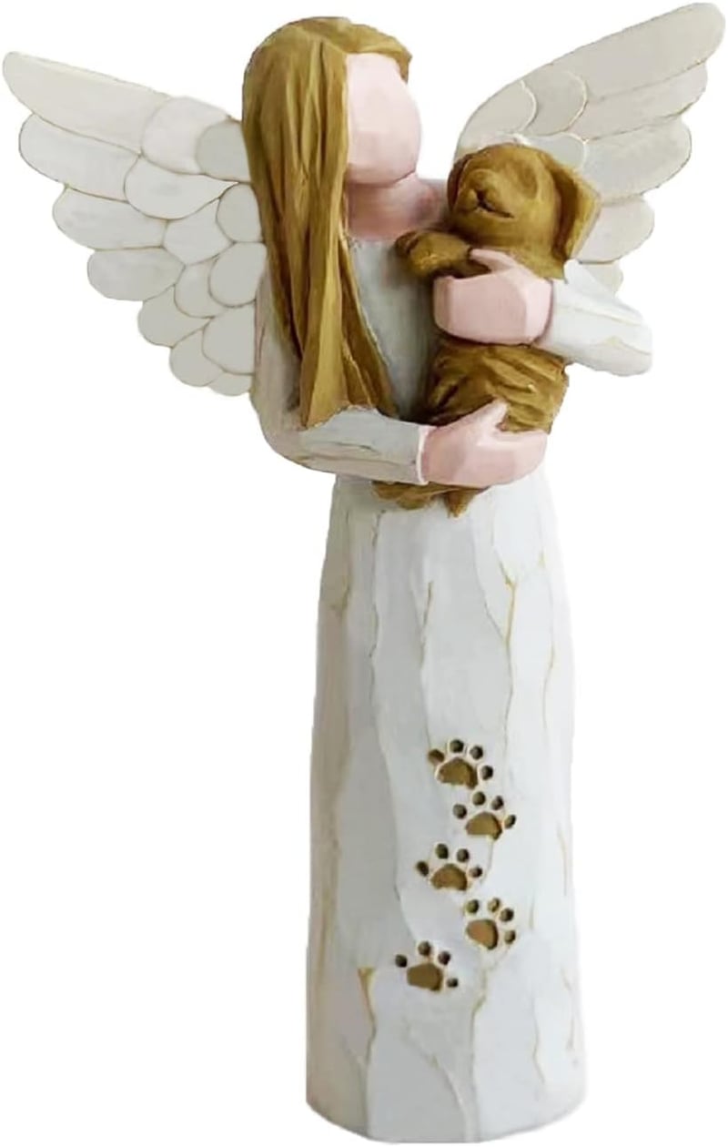 Pet Sympathy Gifts: White Resin Angel Statue