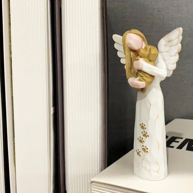 Pet Sympathy Gifts: White Resin Angel Statue