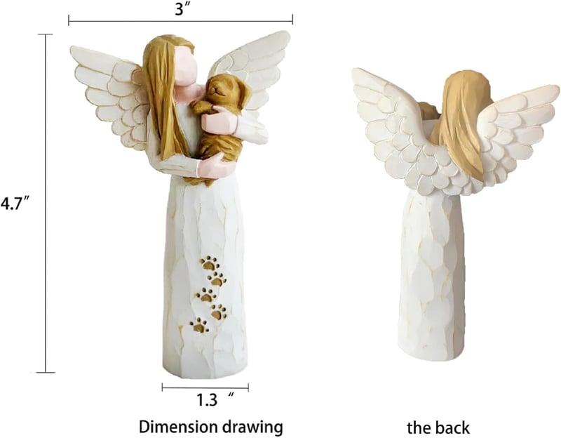 Pet Sympathy Gifts: White Resin Angel Statue