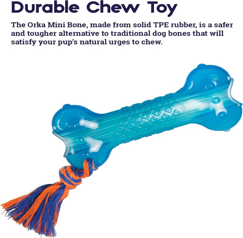 Dog Chew Toy - Treat-Dispensing Orka Bone in Royal Blue