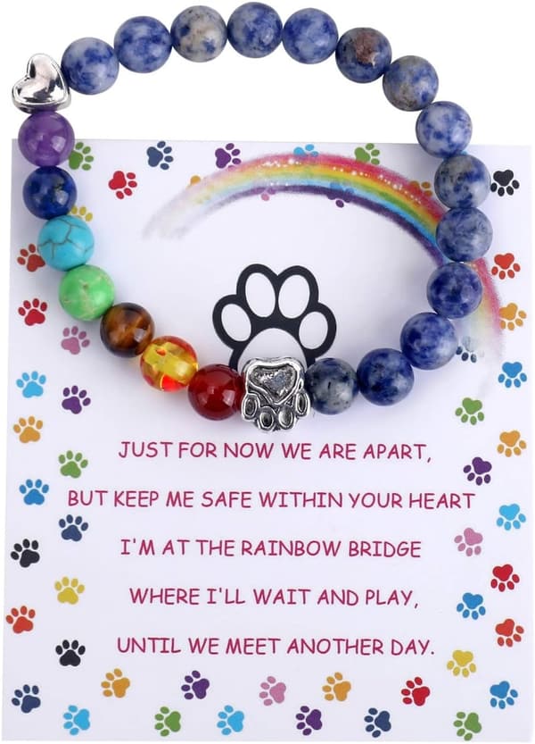Rainbow Bridge Pet Memorial Bracelet for Women and Men