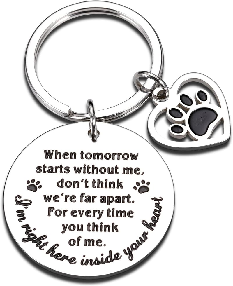 Pet Memorial Keychain - Dog/Cat Remembrance Gift for Pet Lovers