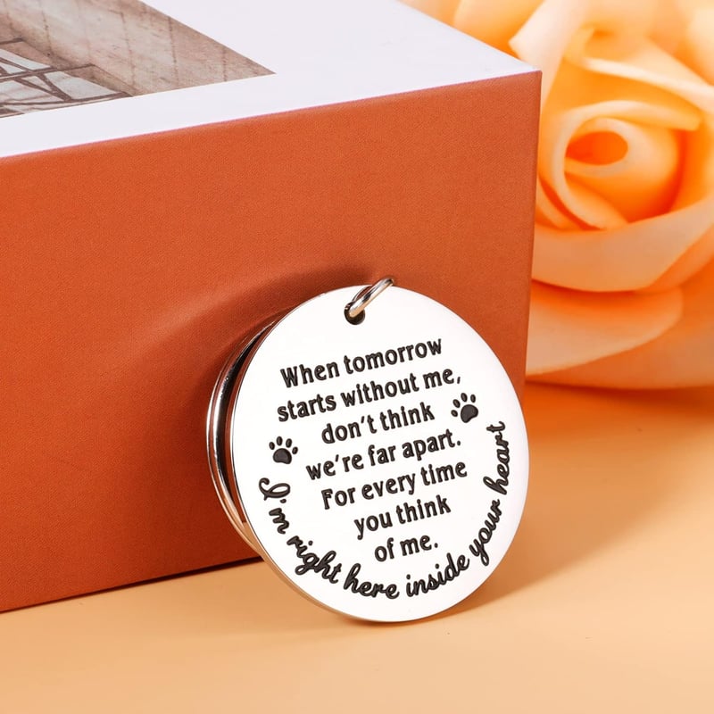 Pet Memorial Keychain - Dog/Cat Remembrance Gift for Pet Lovers