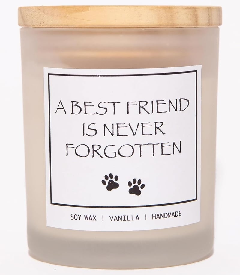 Dog Memorial Candle - Lavender Scented Soy Wax for Pet Loss
