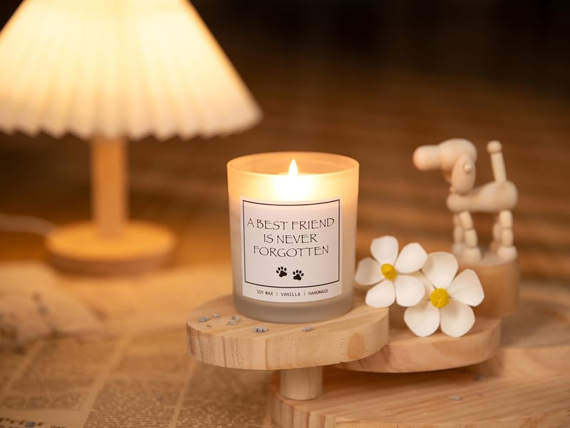 Dog Memorial Candle - Lavender Scented Soy Wax for Pet Loss