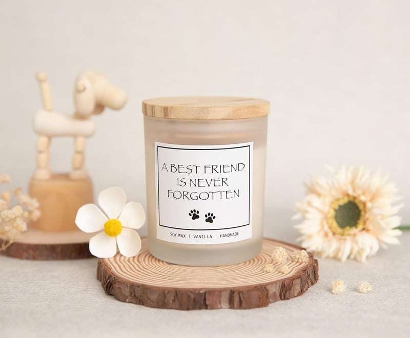 Dog Memorial Candle - Lavender Scented Soy Wax for Pet Loss
