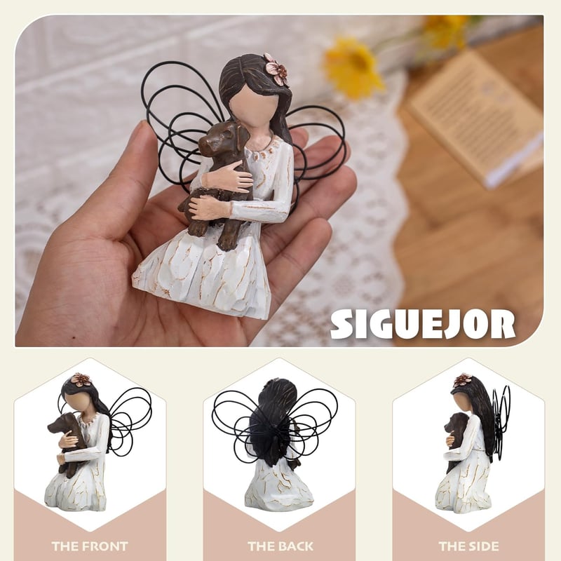 Dog Memorial Angel Figurine - Sympathy Gift for Pet Loss