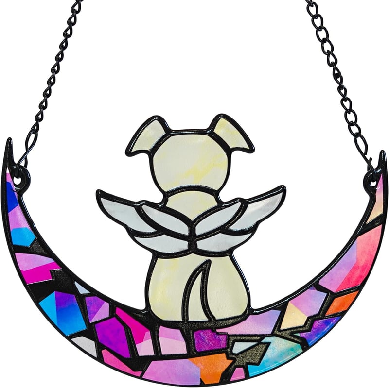 Dog Memorial Stained Glass Suncatcher for Loss Sympathy Gift