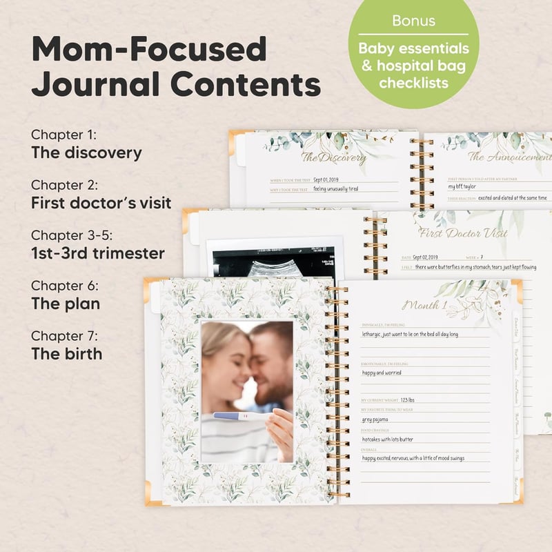 First Mother's Day Pregnancy Journal - 90-Page Keepsake Book