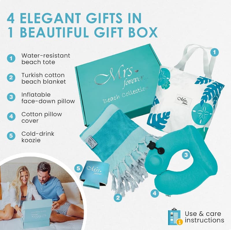 Bridal Shower Beach Gift Set - 4 Mrs. Bride Essentials
