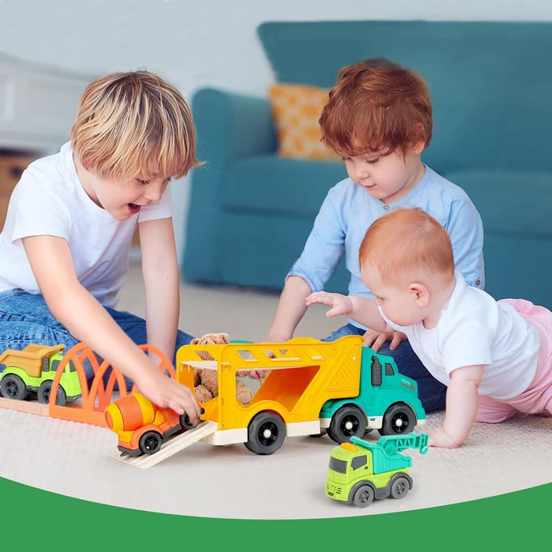 Toddler Toy Truck Set - BPA-Free Cars for Ages 2-4