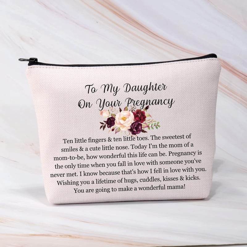Pregnancy Makeup Bag for Daughters - Waterproof Canvas