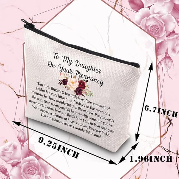 Pregnancy Makeup Bag for Daughters - Waterproof Canvas