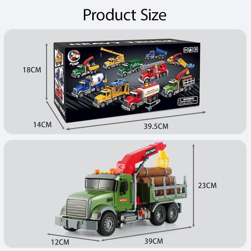 Large Timber Farm Truck Toy with Sound & Light for Kids