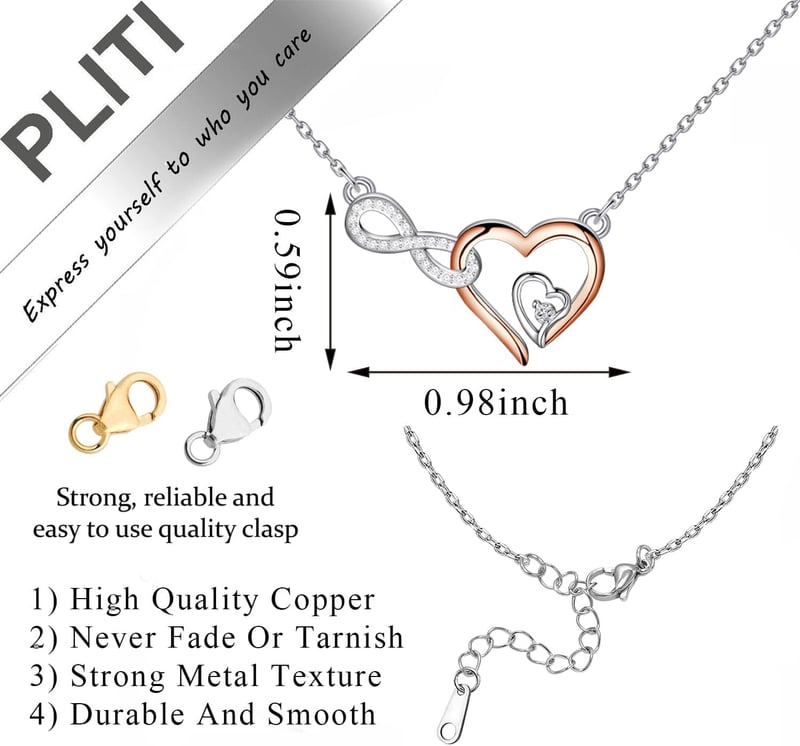 Pregnancy Congratulations Jewelry - Infinity Heart Necklace for Daughter