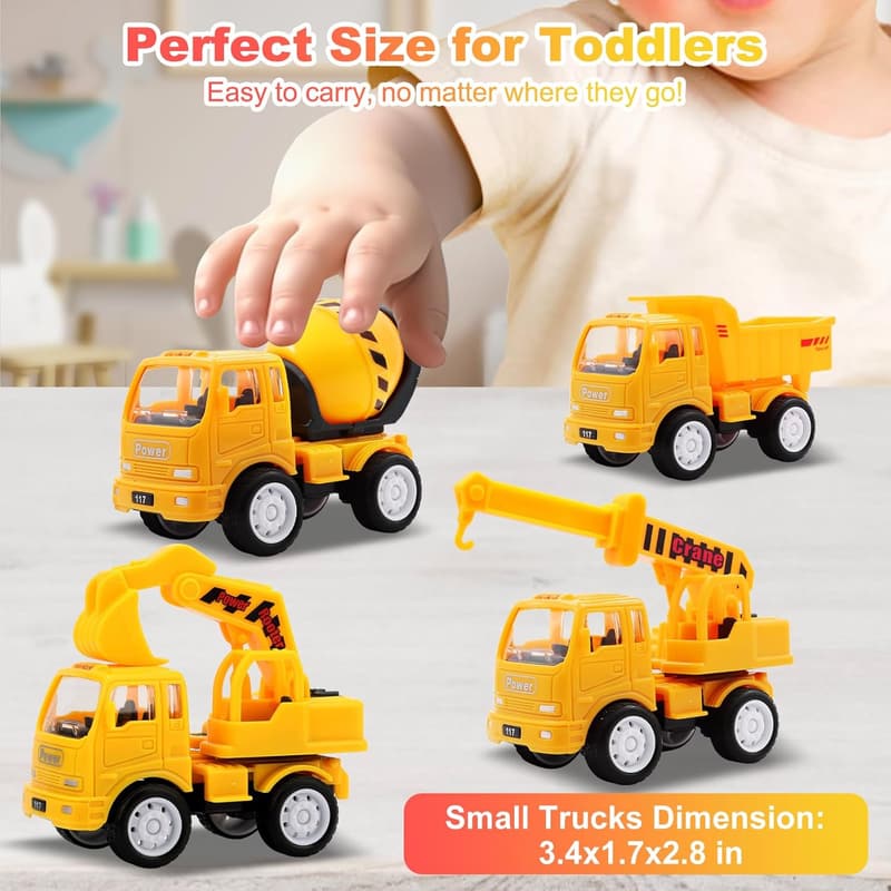 5-in-1 Construction Truck Carrier for Toddlers 1-4 Years