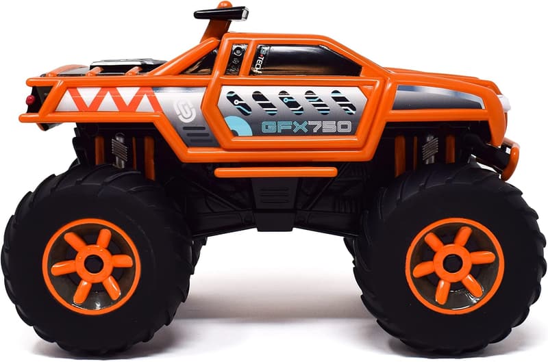 Motorized Orange Monster Truck with Lights & Sounds for Toddlers 3+