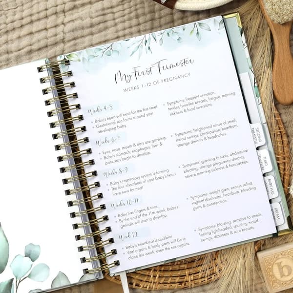 Pregnancy Journal for First-Time Moms with Stickers & Keepsake Pocket