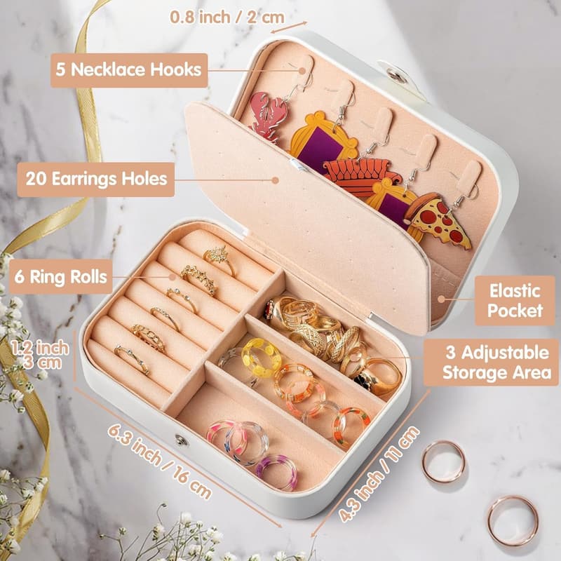 Bridal Shower Gift: Portable Travel Jewelry Box for Women