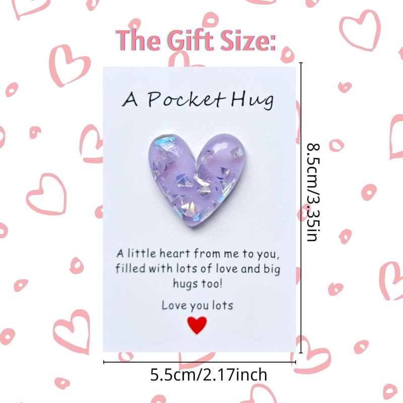 Long Distance Relationship Pocket Hug Heart Gift for Couples