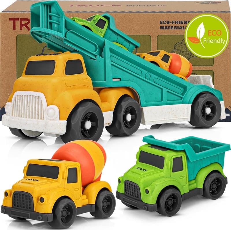 Toddler Construction Vehicle Set - BPA Free Toy Cars for Ages 2-4
