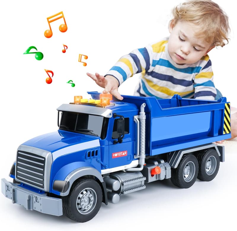 Toddler Dump Truck Toy with Lights & Sounds - Gift for Boys 3-5