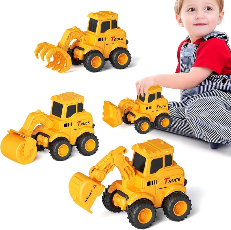 Construction Toy Trucks Set for Kids Ages 2-6
