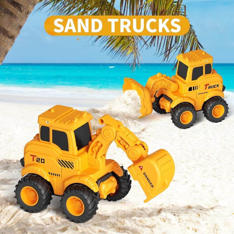 Construction Toy Trucks Set for Kids Ages 2-6