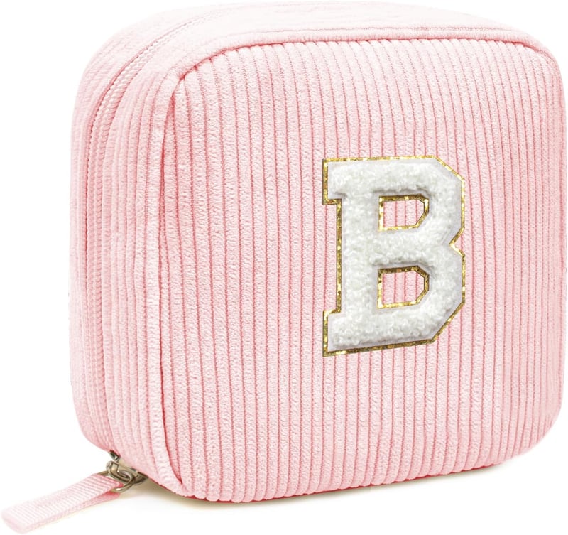 Personalized Corduroy Makeup Bag for Women's Birthdays