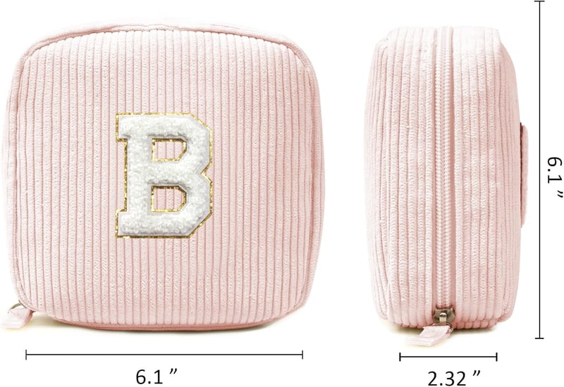 Personalized Corduroy Makeup Bag for Women's Birthdays