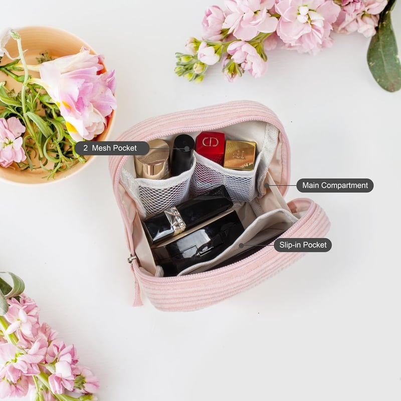 Personalized Corduroy Makeup Bag for Women's Birthdays