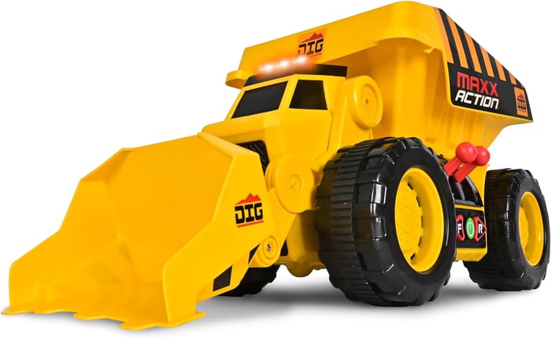 Motorized Excavator and Dump Truck Toy with Joystick Control for Toddlers