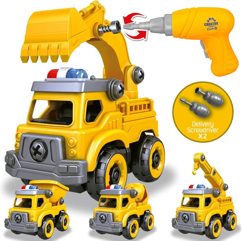 DIY Take Apart Engineering Truck Toy for Kids, Ages 3-8