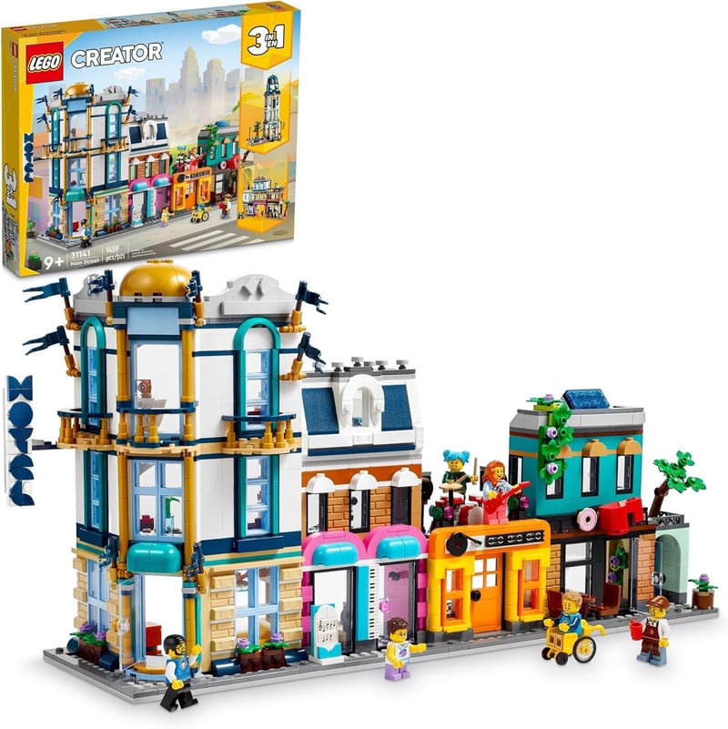 LEGO Creator 3-in-1 Main Street Building Toy Set with Minifigures