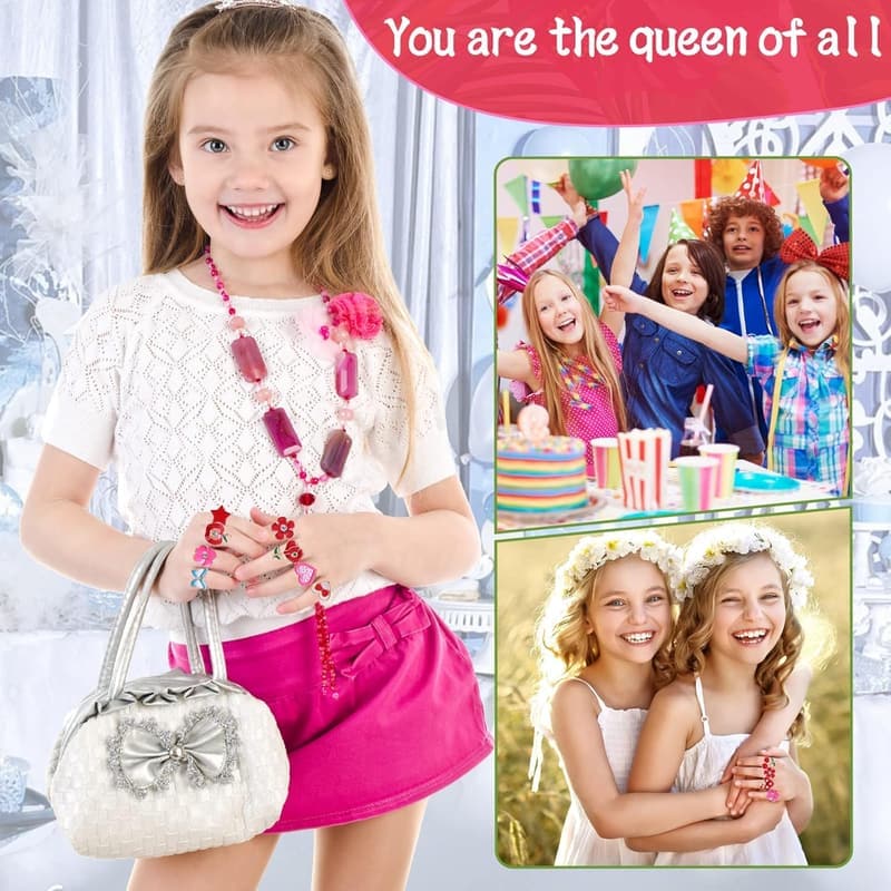 Adjustable 36pcs Dress Up Rings for Girls Ages 4-12