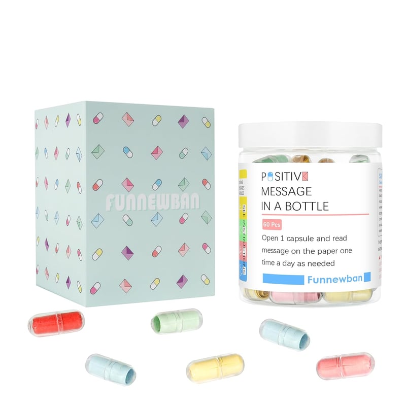 Positive Affirmations Gift Set for Women and Men - 60 Messages in a Bottle