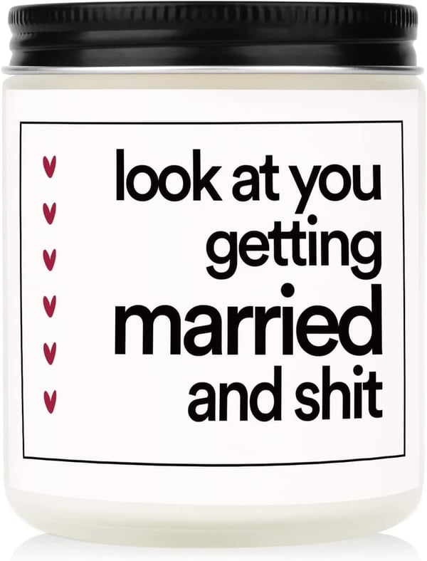 Bridal Shower Lavender Soy Candle - 7oz Engagement Gift for Couples