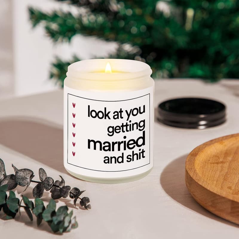 Bridal Shower Lavender Soy Candle - 7oz Engagement Gift for Couples