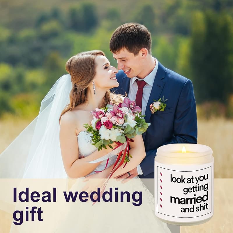 Bridal Shower Lavender Soy Candle - 7oz Engagement Gift for Couples