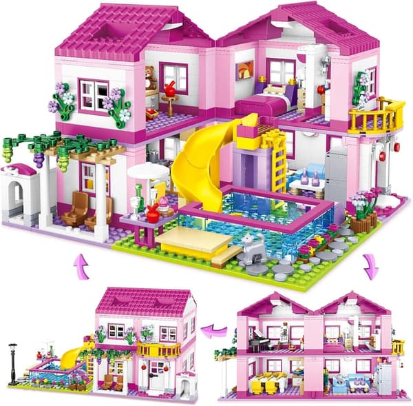 Girls Summer Villa Building Set - 1018 PCS Educational Toy