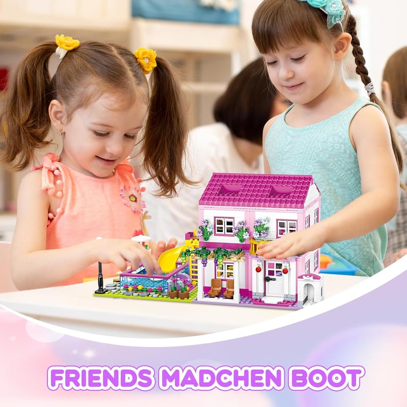 Girls Summer Villa Building Set - 1018 PCS Educational Toy